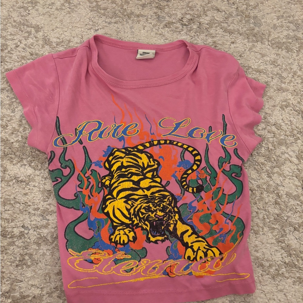Urban Outfitters Pink Tiger Graphic Tee
